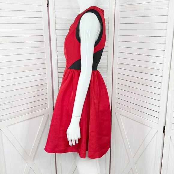 Prabal Gurung Target Colorblock Fit And Flare Sleeveless Party Mini Dress Red 2 - Picture 3 of 14